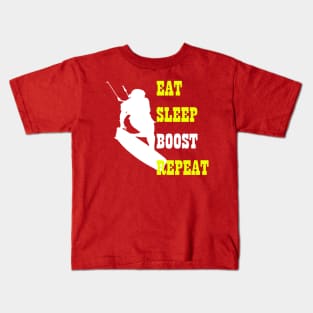 Kitesurfer Life Eat Sleep Boost Repeat Retro Style Kids T-Shirt